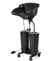 Fauteuil de lavage de cheveux portable et réglable pour salon de coiffure, style minimaliste moderne, avec lavabo intégré