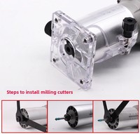 Fresadora Eléctrica para Madera Dongcheng, Herramienta de Carpintería para Recortar Bordes, Ranurar y Fresar con Montaje Inverso
