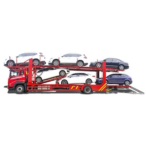 Remolque de camión de reparto de coche plano de doble cubierta Dongfeng, camión de transporte de 6 <span class=keywords><strong>coches</strong></span>, camión de transporte automático a la venta - Product Image 1