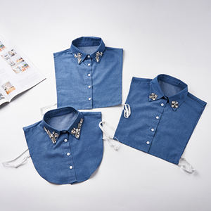 Lhy Koreaanse Stijl Diamant Decoratie Kraag Afneembare Puur Katoenen Strass Valse Kraag Voor Vrouwen Shirt Kraag Accessoires - Product Image 3