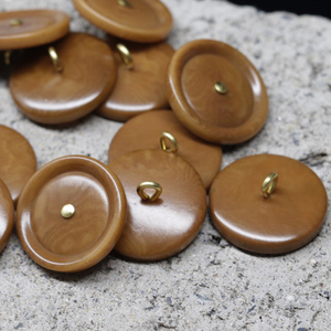 نمط الرجعية كورزو الجوز الزخرفية جولة عرقوب قميص دعوى السترة أزرار سترة الضوء البني الطبيعي زر التخصيص - Product Image 1