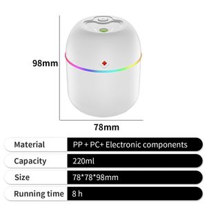 Custom Logo Air Portable Mini Plastic Car Usb <b>Humidifier</b> With Led Light - Product Image 4