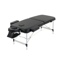 Mesa de Masaje Plegable de Aluminio de 2 Secciones, Capacidad de Carga de 260 kg, Portátil, para Fisioterapia y Belleza, con Reposacabezas y Reposabrazos, Certificación ISO9001 GPSR