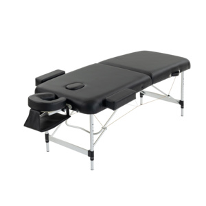 Table de massage pliable en aluminium à 2 sections, capacité de charge de 260 kg, portable, pour la physiothérapie et la beauté, avec appui-tête et accoudoirs, certifiée ISO9001 GPSR - Product Image 3