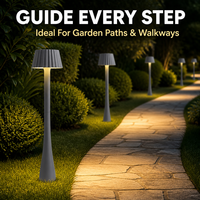 Lampes LED de jardin haut de gamme, éclairage décoratif extérieur de luxe, forme conique rayée, étanche, pour villas et complexes haut de gamme