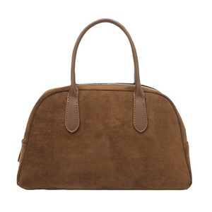 Sac à main pour femme de haute qualité, exclusif automne-hiver, style rétro simple, en daim, sac bowling, design Boston, cuir véritable, polyester - Product Image 5