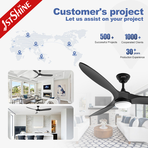 Ventilador de techo Led 1stshine para interiores, madera maciza negra, DC, Motor silencioso, iluminación ajustable remota, luz de ventilador de techo - Product Image 5