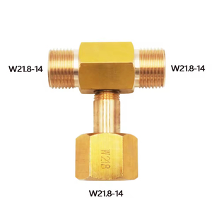 High Quality W21.8-14 DIN477 CO2 Tank Bottle Three-Way High-Pressure Adapter for Aquarium CO2 Refill <b>Pneumatic</b> <b>Tools</b> - Product Image 1
