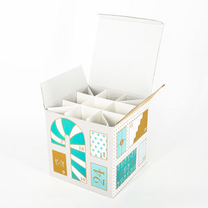 Ensemble de <span class=keywords><strong>calendrier</strong></span> de l'avent de Noël personnalisé boîtes mystère en papier kraft boîte aveugle boîte de comptage de cadeau de Noël de nouvel an avec nœud de ruban - Product Image 1