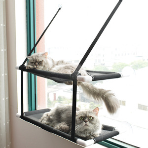Hamaca para Gatos de Doble Capa con Succión, Rectangular Rosa, Elevada y Ajustable para Ventanas, Cama para Mascotas - Product Image 3