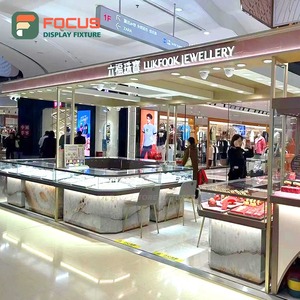 Vitrine de comptoir à bijoux en bois de luxe, vitrine de comptoir à bijoux haut de gamme moderne avec éclairage LED - Product Image 5