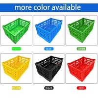Caisse de rangement pliable, panier de rangement, boîte en plastique pliable, conteneur pliable en HDPE, matériau écologique, pliage par bouton-poussoir
