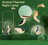 Lampe de nuit LED rechargeable en forme d'animal pour enfants, lampe de chevet portable pour chambre d'enfant, interrupteur à bouton, USB Type-C, lumière blanc chaud