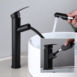 Grifo de Lavabo Extraíble Moderno, Monomando, Montaje en Cubierta, Manguera de 60 cm, Válvula de Latón para Lavabo de Baño - Product Image 5