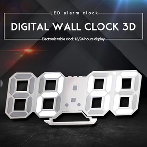 3D LED <b>Wall</b> Digital <b>Clock</b> Time Calendar Thermometer Display Electronic Modern Stylish Desktop <b>Clock</b> - Product Image 2
