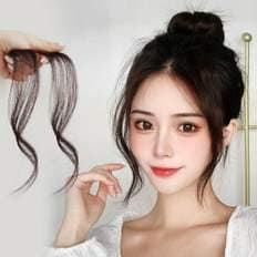 S-Shape Part Bangs 8-12 pulgadas Extensiones de cabello Remy indio de onda recta Tejidos preadheridos y estilos con clip Colección de ingenio - Product Image 1