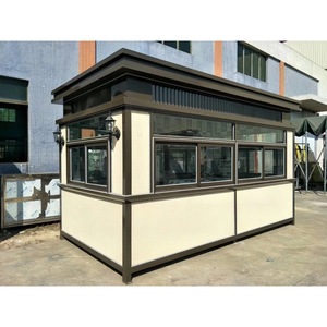 Cabine de sécurité portable d'extérieur, structure en acier, pièce unique, prête à l'emploi pour le service de garde et la collecte des frais de stationnement - Product Image 2