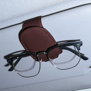 Mehrzweck-Autozubehör Sonnenblende Aufbewahrung sclip PU-Leder-Sonnenbrille halter für Auto brillen Visier Organizer - Product Image 3