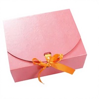 Boîte cadeau en papier rigide rose avec logo personnalisé, fermeture à ruban, boîte en papier artistique pour parfum, cosmétiques, bijoux, cadeau de fête