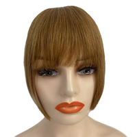 Perruque Bob 100% Cheveux Humains avec Frange, Couleur Mèches, Base en Soie, Trame Supérieure pour Femmes, Cheveux Vierges Indonésiens