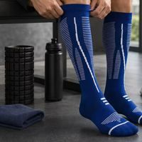 Chaussettes de compression pour hommes de haute qualité, respirantes, antibactériennes, en fibre de bambou, chaussettes de sport