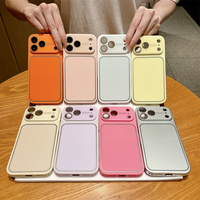 Funda de teléfono con marco de cristal mate original para iPhone 17 16 15 14 Pro Max, cubierta trasera cuadrada esmerilada a prueba de golpes con lente.