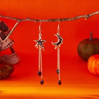 Noir gothique Vampire chauve-souris boucles d'oreilles femmes hommes nuit rouge cristal chauve-souris fantôme Festival Punk Rock Hip Hop boucle d'oreille fête cadeau bijoux