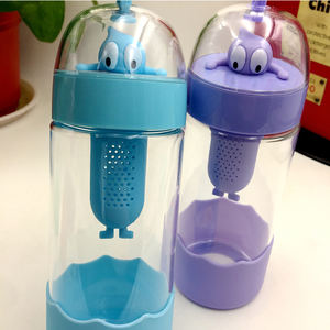 Enfants mignon cadeau gourdes <span class=keywords><strong>en</strong></span> plein air pour enfants logo personnalisé tasse enfants conteneur bouteille d'eau <span class=keywords><strong>en</strong></span> <span class=keywords><strong>verre</strong></span> avec infuseur <span class=keywords><strong>en</strong></span> silicone - Product Image 2