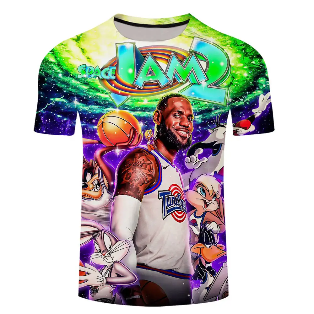 Space Jam Casual Funny 3d Printed Shirt For Men Harajuku 3d Printing Shirt From Men Hip Hop Style Tees Tops