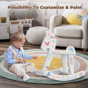 <span class=keywords><strong>Cheval</strong></span> <span class=keywords><strong>à</strong></span> <span class=keywords><strong>bascule</strong></span> en bois pour bébés de <span class=keywords><strong>18</strong></span> <span class=keywords><strong>mois</strong></span> et plus, ensemble marron avec lumières clignotantes - Product Image 4