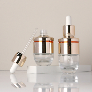 Luxury Golden Dropper <b>Bottle</b> Essential Oil <b>Bottle</b> Glass <b>Bottle</b> Customized Cosmetics Container <b>Empty</b> with Pressing Pump Head - Product Image 4
