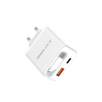 Nouveauté Chargeur rapide multifonction 35W GaN avec câble rétractable Type-C USB-A PD 3.0 QC 5V/3A pour téléphones mobiles