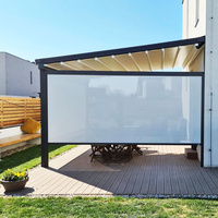 Pantallas motorizadas para patio, parasol impermeable para exteriores, persianas retráctiles con cremallera, cortinas para exteriores