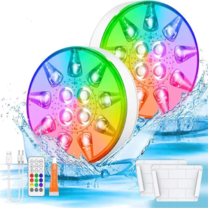 Nueva calidad superior 16 colores RGB LED piscina USB recargable sumergible IP68 luces subacuáticas <span class=keywords><strong>para</strong></span> con control remoto RF <span class=keywords><strong>para</strong></span> barco - Product Image 3