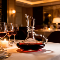 Carafe en cristal soufflée à la main sur mesure – Style rétro, design industriel de luxe léger pour restaurants/bars haut de gamme