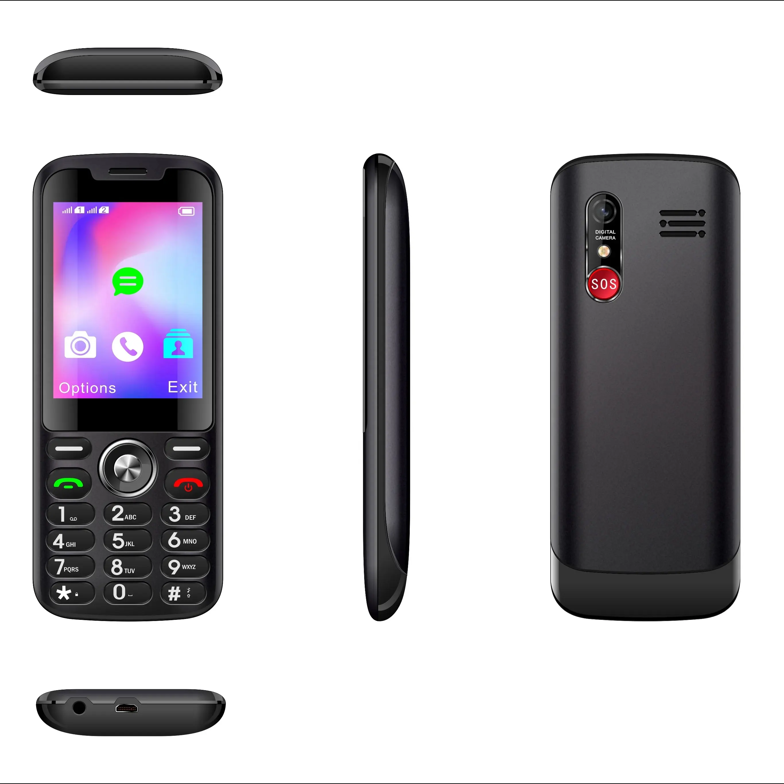 كشاف FM شاشة كبيرة بوصة TFT مزدوجة الشريحة هاتف اختياري 4g هاتف محمول 4G هاتف محمول رفيع 4g هاتف ميزة 4g