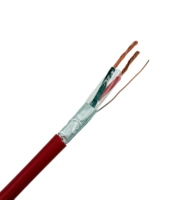 Cable de Alarma contra Incendios con Certificación UL, 2 Hilos, 16AWG, Conductor de Cobre Desnudo Blindado, PVC Rojo LSZH, para Sistemas de Seguridad y Comunicación