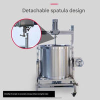 Mélangeur de cuisson et de mélange à vitesse réglable en acier inoxydable pour sauces à viande, confitures et lait, avec système de décharge par bascule, idéal pour la préparation de plats épicés