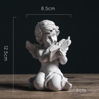 Figura de Ángel de Resina para Lectura, Mini Escultura Creativa para Sala de Estar, Adorno Decorativo para Escritorio del Hogar