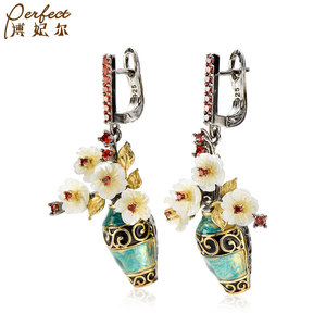 Boucles d'oreilles en argent pour femme, bijoux naturels pour <span class=keywords><strong>costume</strong></span>, vintage, tendance, nouvelle collection - Product Image 2