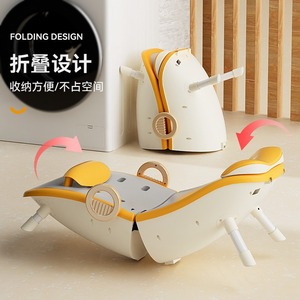 Childrens Shampoo Chair <b>Foldable</b> Baby <b>Bath</b> Recliner Pink Yellow Plastic 0-12 Months Toilet Use - Product Image 4