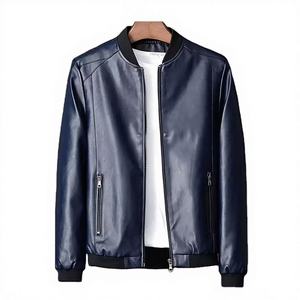 แจ็กเก็ตหนังบอมเบอร์สีฟ้าสำหรับผู้ชายและเด็กผู้ชายอุปกรณ์เสริมในฤดูหนาว - Product Image 1