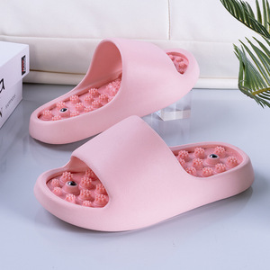 Sandalias de Masaje Rosas con Punta Abierta, Parte Superior de Plástico, Entresuela de EVA, para Mujer, Todas las Temporadas, Uso en Interiores - Product Image 4