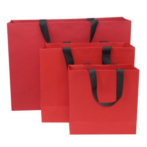 Bolsa de Regalo Ecológica de Papel con Base Ancha, Impresión de Logotipo Personalizada, Color Rosa y Azul Rey, para Boutique y Ropa - Product Image 2