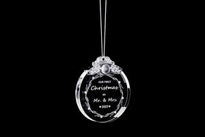 क्रिस्टल व्यक्तिगत उत्कीर्ण ग्लास का सम्मान पहले क्रिसमस आभूषण लटकाने वाला पेलेंट क्रिसमस ट्री उपहार के लिए आभूषण - Product Image 4