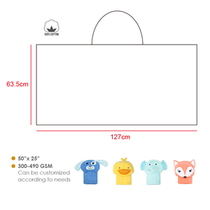 Serviette à capuche pour nouveau-nés avec motif animal, 100% coton, pour la plage et la salle de bain - Product Image 2