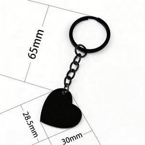 Personnalisation sur mesure, gravure au laser, impression de logo, porte-clés en acier inoxydable, matériau vierge en forme de cœur, porte-clés en métal - Product Image 2