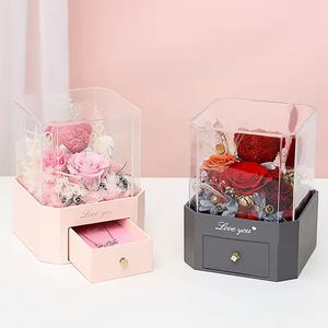 Venta al por Mayor de <span class=keywords><strong>Rosas</strong></span> Preservadas Estilo 2026, Adorno de Oso de Peluche, Regalo de San Valentín, Regalo de <span class=keywords><strong>Cumpleaños</strong></span>, Rosa Eterna en Caja de Regalo - Product Image 1