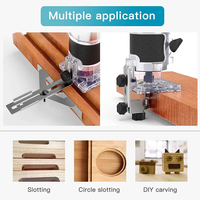 Kit de défonceuse électrique 15 pièces, embouts de 1/4 pouce, 600W, 110/220V, pour fraisage et gravure de stratifié, 30000 tr/min, machine manuelle pour menuiserie