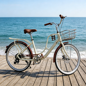 <span class=keywords><strong>Bicicleta</strong></span> de pedales para adultos de 7 velocidades con <span class=keywords><strong>cuadro</strong></span> de aluminio, estilo pastoral moderno, <span class=keywords><strong>bicicleta</strong></span> para ir al trabajo con gran capacidad de almacenamiento. - Product Image 2